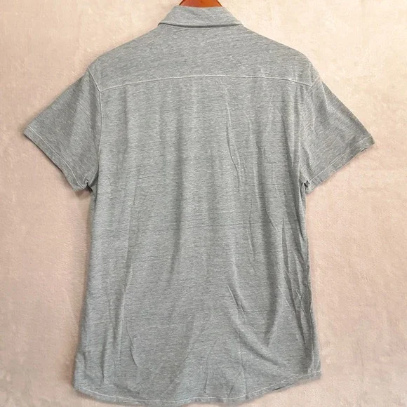 GAP Vintage-Mens Short Sleeve Button Shirt Sz.L/Blue/Rayon-Polyester Blend - Picture 4 of 11